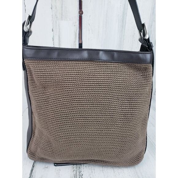 The Sak Elliot Lucca Brown Crochet Shoulder Bag Women's Purse - Picture 5 of 12